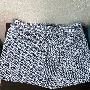 The Limited Blue and White Patterned Women Shorts